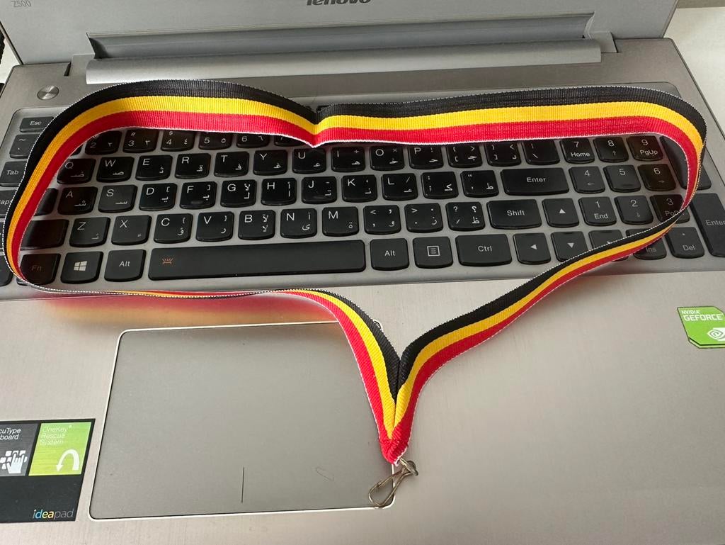 Sleutelkoord / Lanyard in Belgische kleuren te koop, Verzamelen, Ophalen of Verzenden, Nieuw