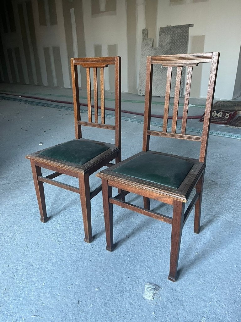 Vintage houten eettafelstoelen, Huis en Inrichting, Stoelen, Ophalen, Gebruikt, Twee, Bruin