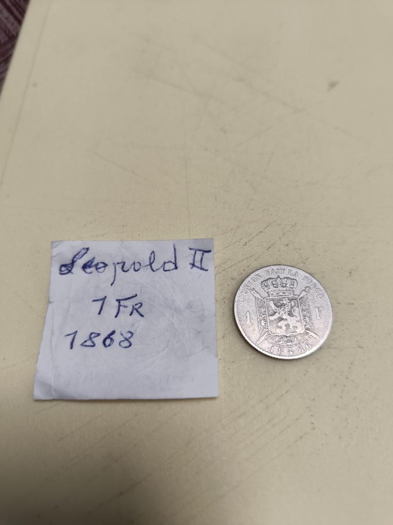 Zilver munt 1 frank Leopold ll 1668, Postzegels en Munten, Munten | België, Ophalen, Zilver, Zilver