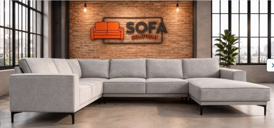 Grijs Stoffen U-bankstel–Luxe Comfort & Modern Design, Huis en Inrichting, Ophalen of Verzenden, Zo goed als nieuw, Stof, Modern