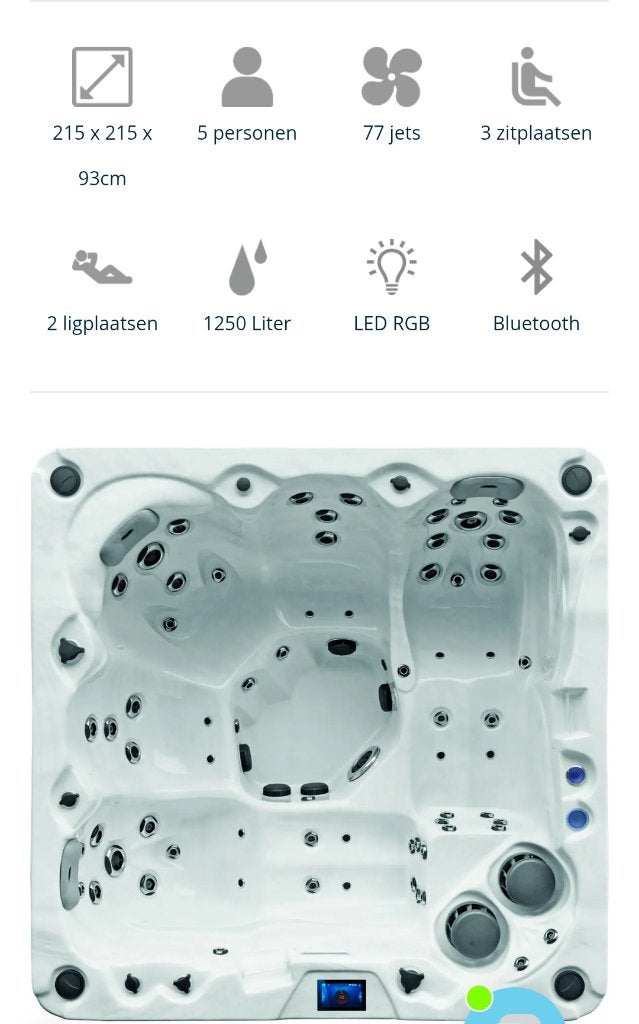 Sunspa Fox Spa Prisma jacuzzi (5 personen), Tuin en Terras, Bubbelbaden en Hottubs, Ophalen, Zo goed als nieuw, Trap, Vast