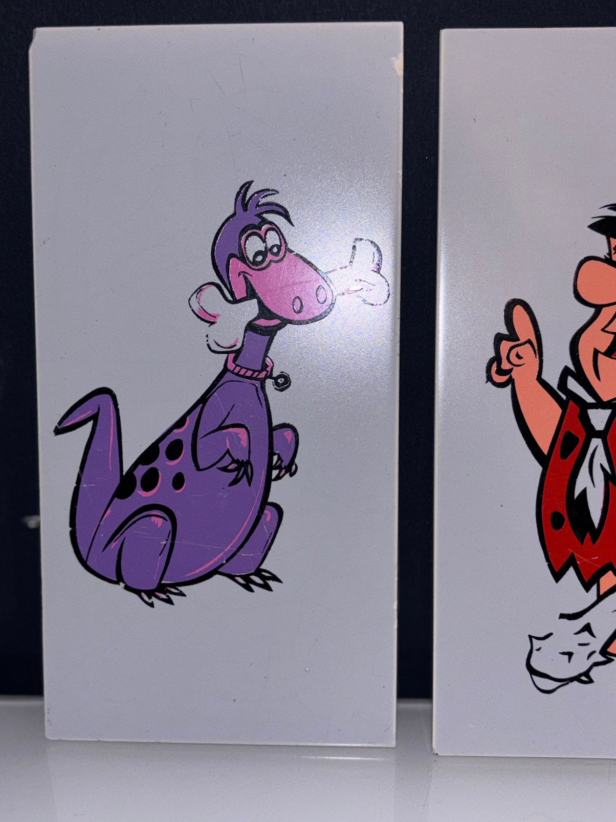 Fred Flintstone & Dino tegel 10x20cm Bieden, Ophalen of Verzenden, Gebruikt, Tv, Gebruiksvoorwerp