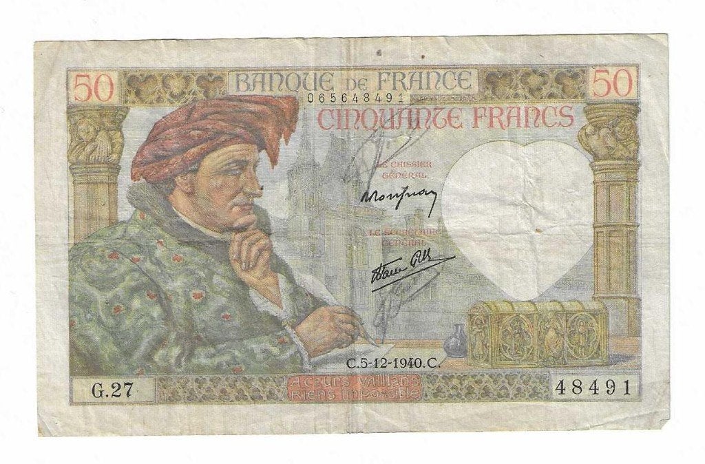 Oud frans bankbiljet 50 francs (Munt 0013), Postzegels en Munten, Ophalen of Verzenden, Frankrijk, Los biljet