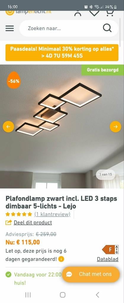 Plafon lamp, Ophalen