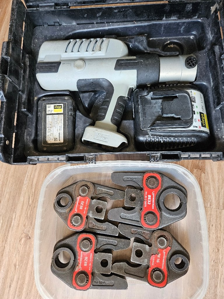 Pressgun 5 Viega-Persmachine + Persbekken Rothenberger, Ophalen of Verzenden, Zo goed als nieuw, Overige typen, Viega