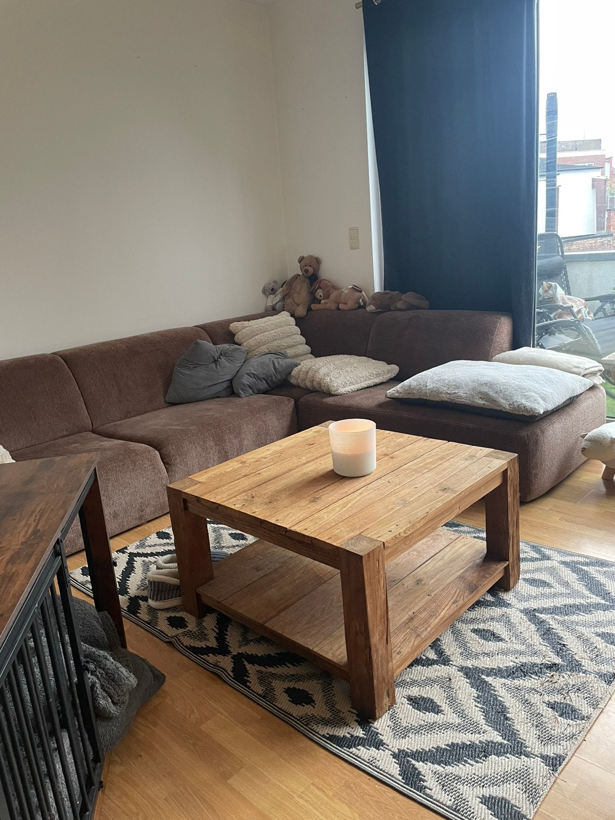 Salontafel 80cm op 80cm, Huis en Inrichting, Tafels | Salontafels, Ophalen, Zo goed als nieuw, Teakhout