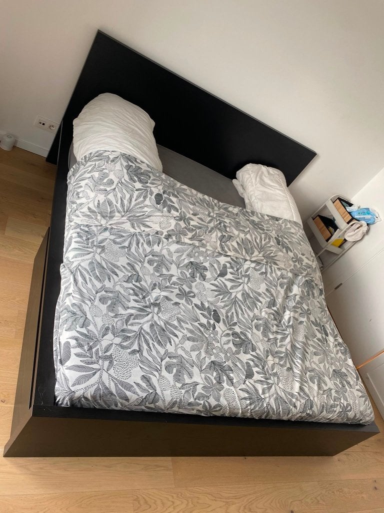 Lit de rangement IKEA MALM 180200 cm + matelas Valevåg, Maison & Meubles, Comme neuf, Enlèvement, 180 cm, 200 cm