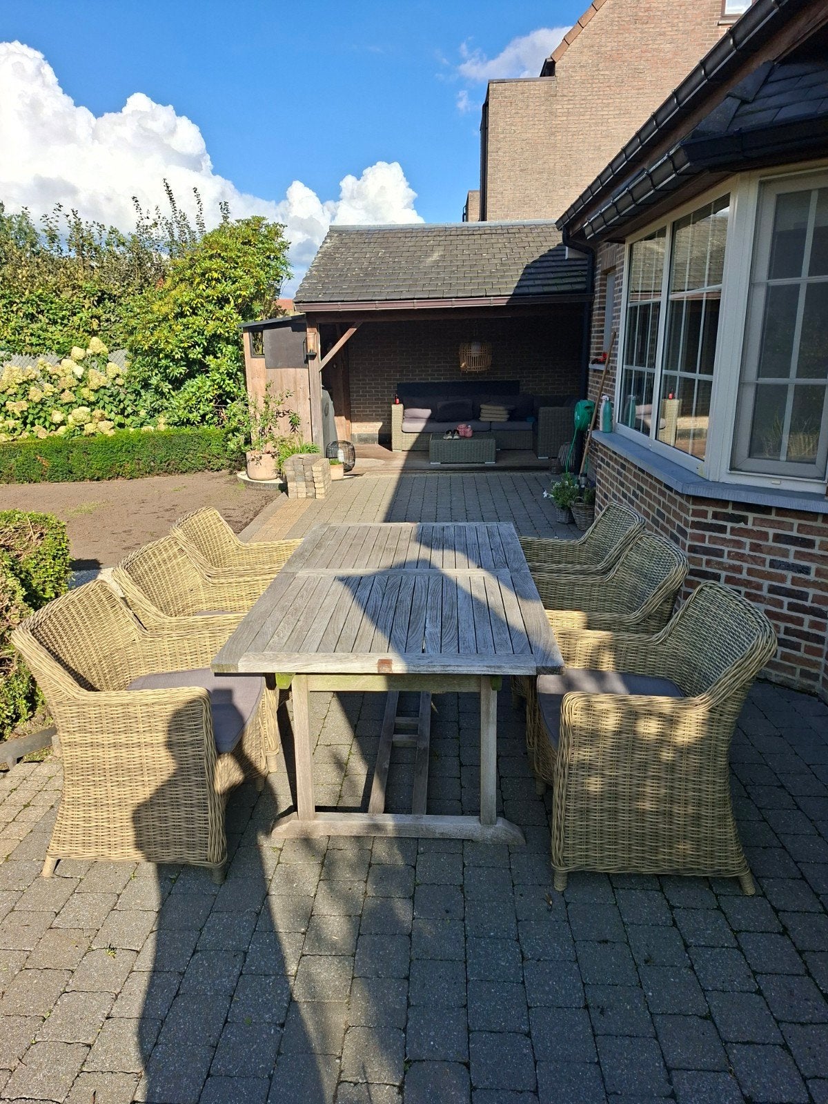 tuinset compleet tafel met 6 stoelen, Enlèvement, Osier, Salons de jardin
