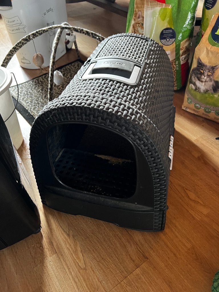 Kattenbak curver zwart, Ophalen, Gebruikt, Gesloten