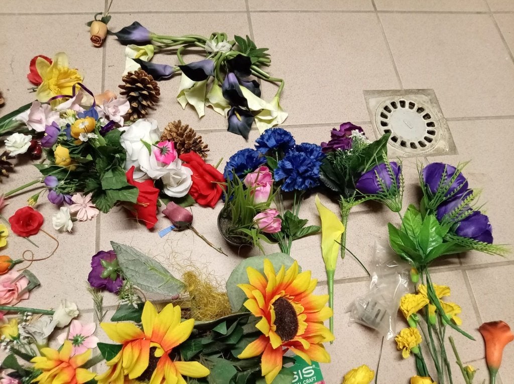 Lot de fleurs décoration plastique intérieur balcon jardin, Enlèvement ou Envoi, Utilisé, Intérieur