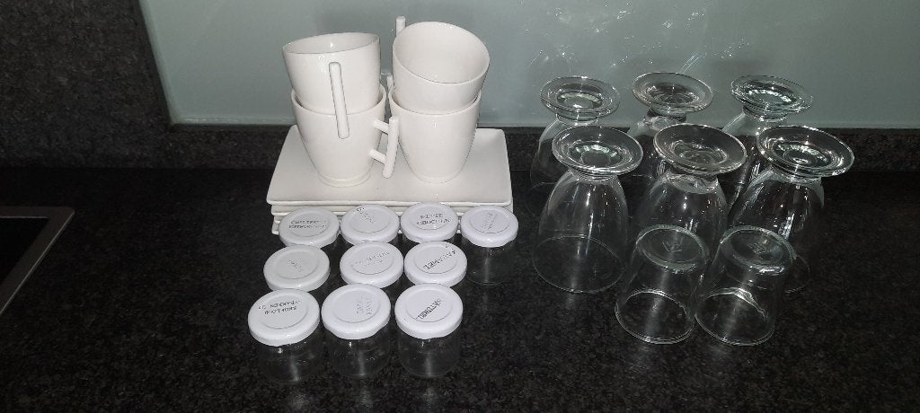 dessert glaasjes, mini glazen potjes en koffiekopjes, Ophalen, Gebruikt, Overige typen