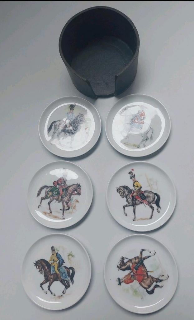 Bareuther Bavaria set porseleinen onderzetters – set van 6, Antiek en Kunst, Curiosa en Brocante, Ophalen