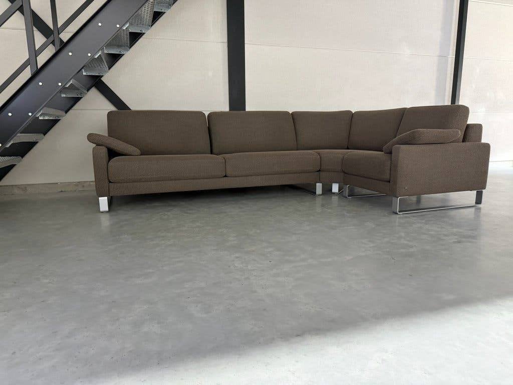 Rolf Benz EGO – Espresso Taupe – Absolute nieuwstaat, Ophalen, Hoekbank, 300 cm of meer, Zo goed als nieuw