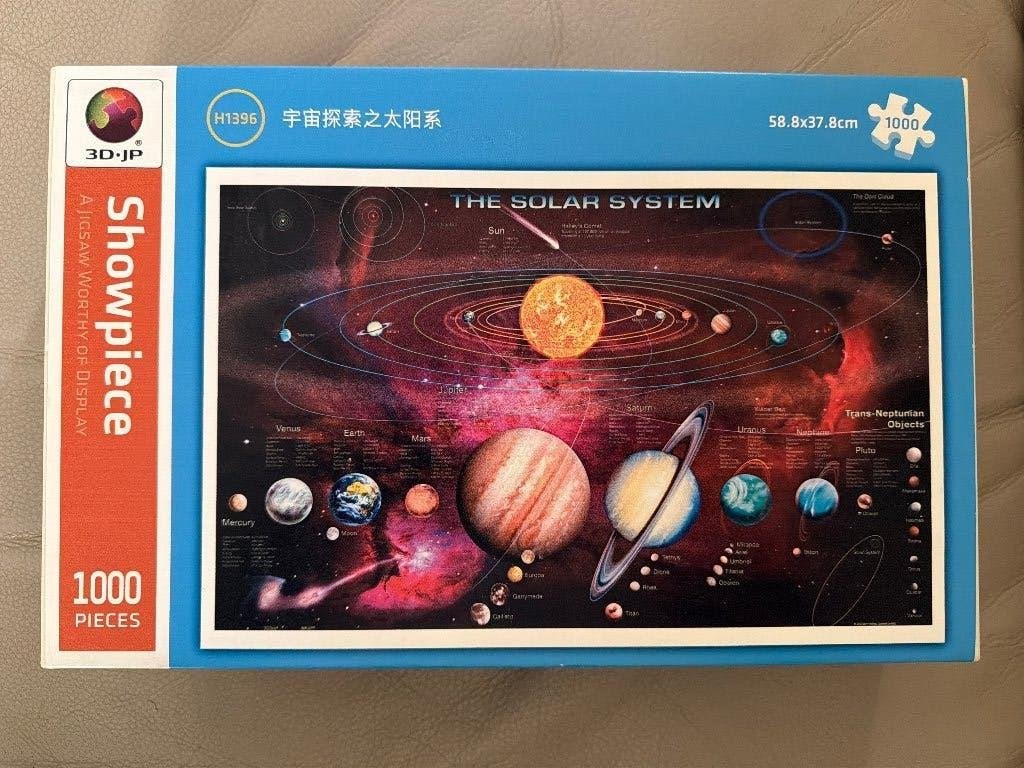 Puzzel the solar system 1000 stukjes, Hobby en Vrije tijd, Ophalen, 500 t/m 1500 stukjes, Zo goed als nieuw, Legpuzzel