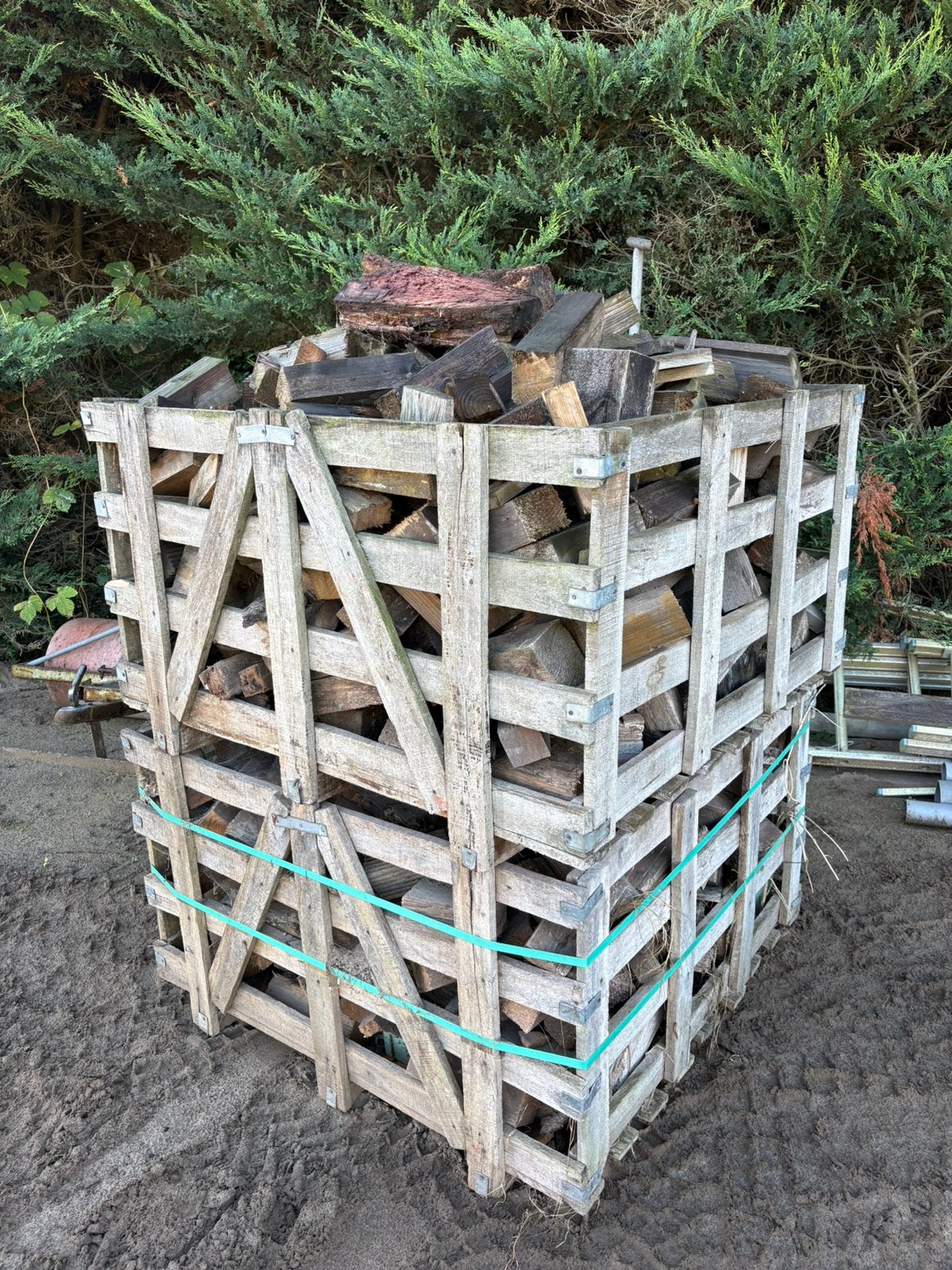 Brandhout van balken, Ophalen, Blokken