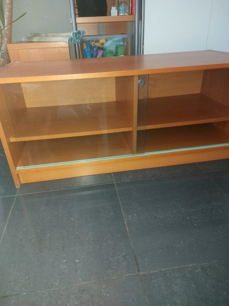 Kast met glazen deuren en slot, Huis en Inrichting, Ophalen, Gebruikt