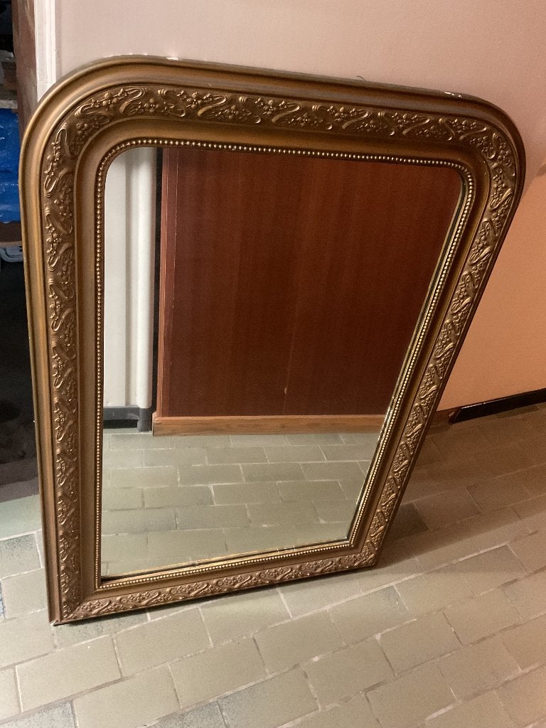Brocante kasteel spiegel, Ophalen, Overige vormen, 50 tot 100 cm, 100 tot 150 cm