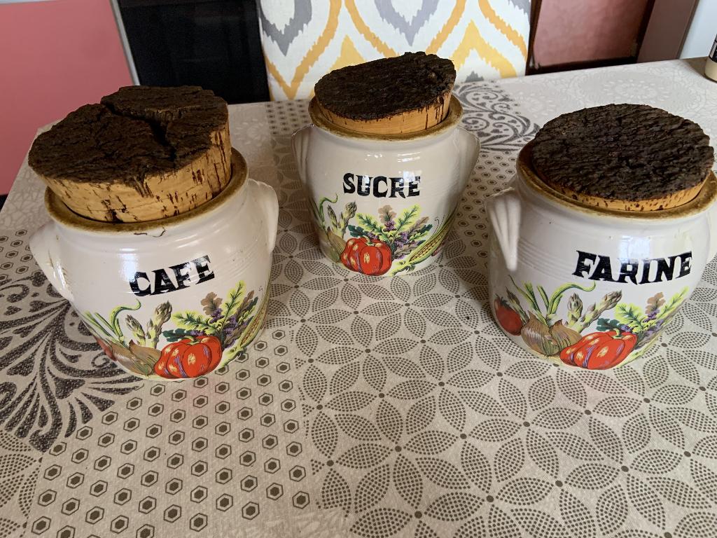 Lot de 3 pots de cuisine vintage – Grès Village France, Enlèvement ou Envoi