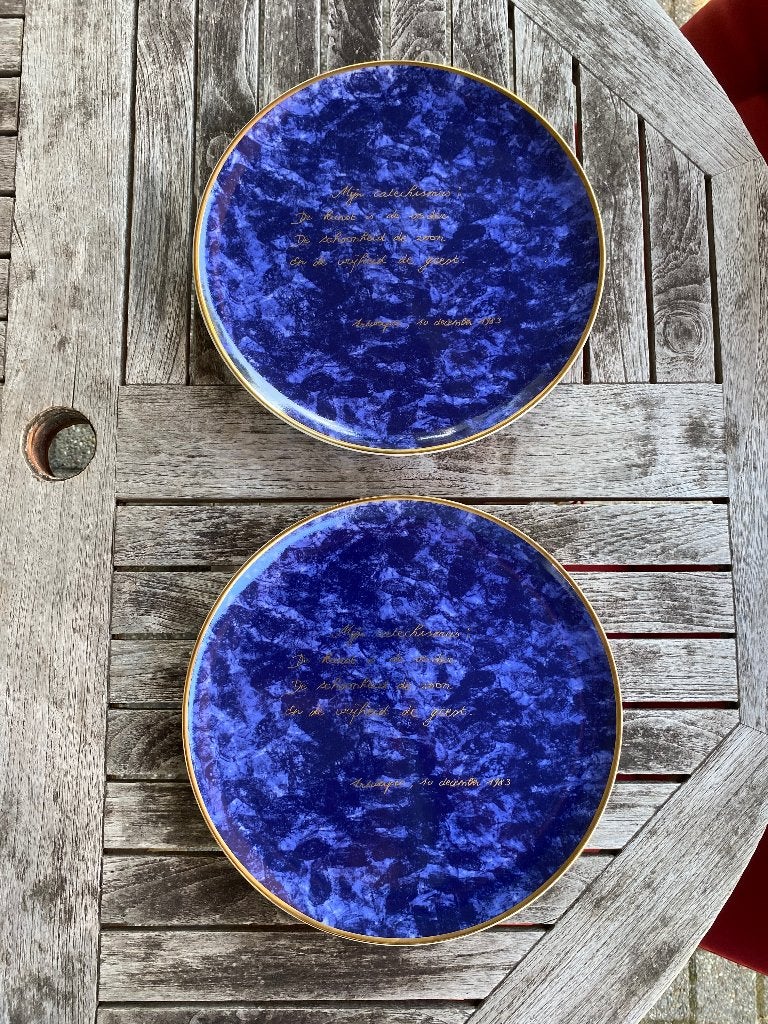 2 Jan Fabre borden met kunst aan tafel, Antiek en Kunst, Ophalen