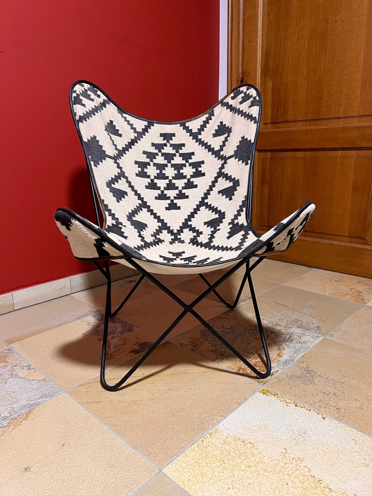 Vlinderstoel “vintage”, Huis en Inrichting, Stoelen, Ophalen, Gebruikt, Retro, Eén
