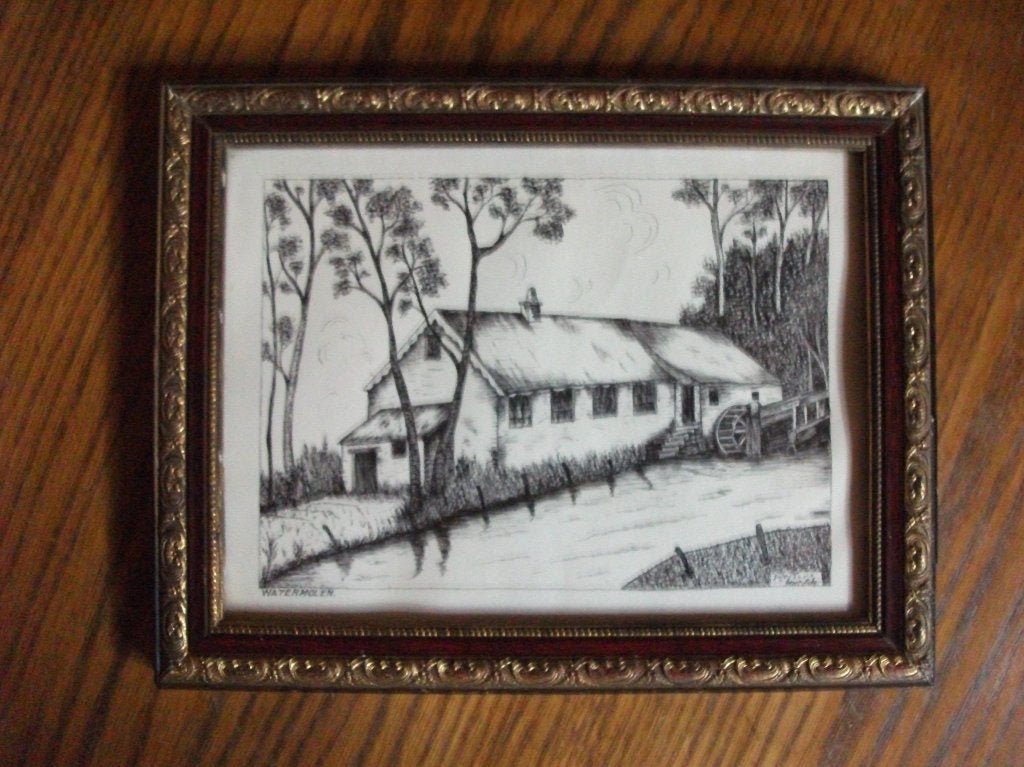JOLI DESSIN AU STYLO PAR EDGAR SMET, Enlèvement ou Envoi, Dessin, Dessin à la plume, Fait main