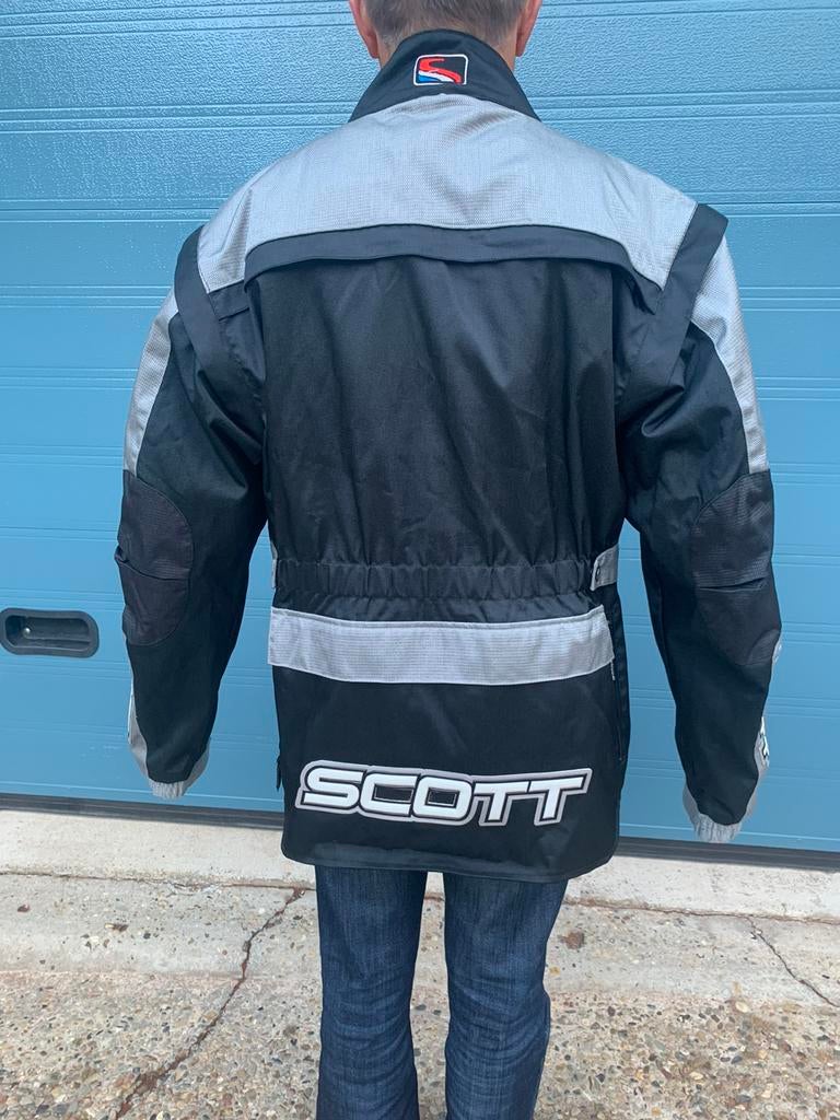 Motor jas Scott L zwart grijs met ventilatie aan borst Moto, Motoren, Kleding | Motorkleding, Ophalen of Verzenden
