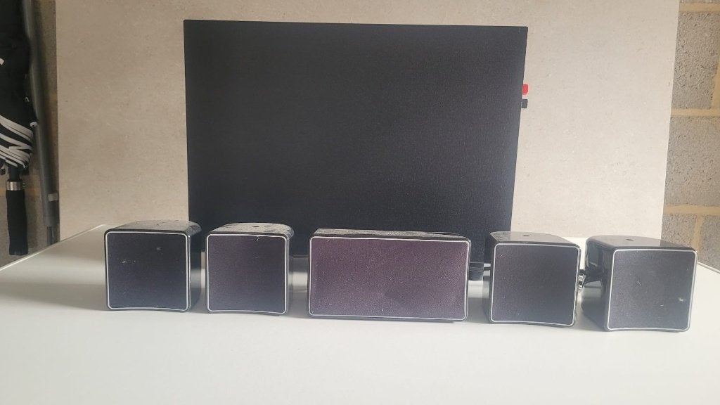 4 joma boxen met subwoofer, Ophalen, Gebruikt, Subwoofer, Jamo
