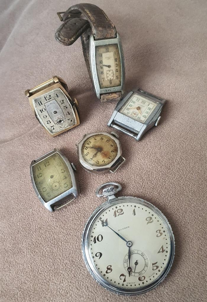 Lot Montres vintage art deco swiss, Bijoux, Sacs & Beauté, Enlèvement ou Envoi, Doré