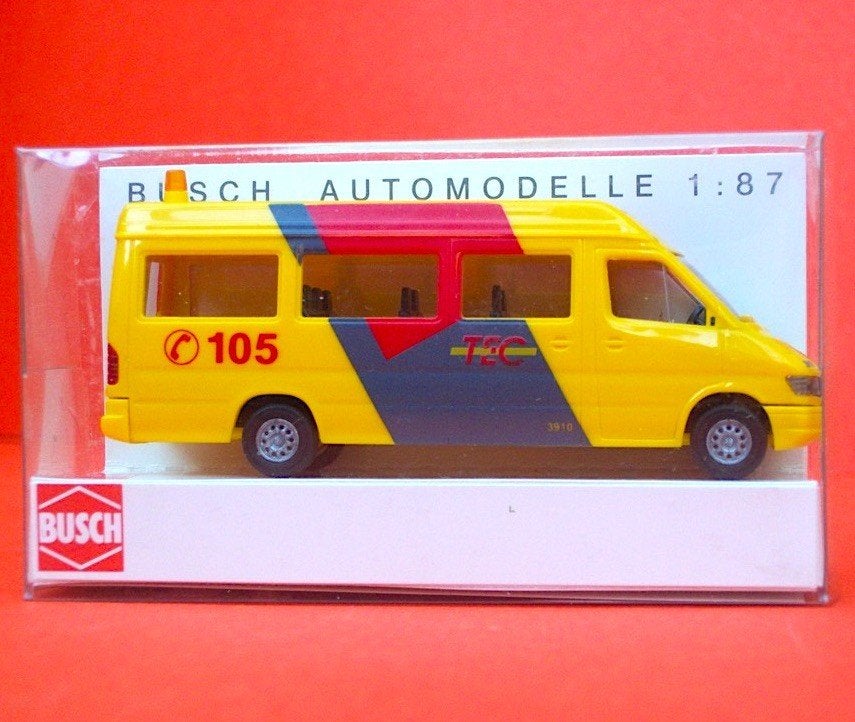 BUS TEC 105 - Belgisch voertuig - BUSCH 47805 -- H0 - 1:87, Hobby en Vrije tijd, Modeltreinen | H0, Zo goed als nieuw, Overige typen