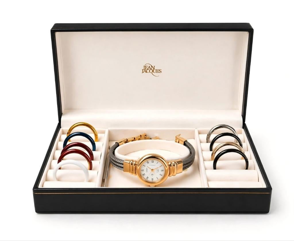 vintage Jean Jacques horloge set – verwisselbare ringen – co, Handtassen en Accessoires, Horloges | Antiek, Ophalen