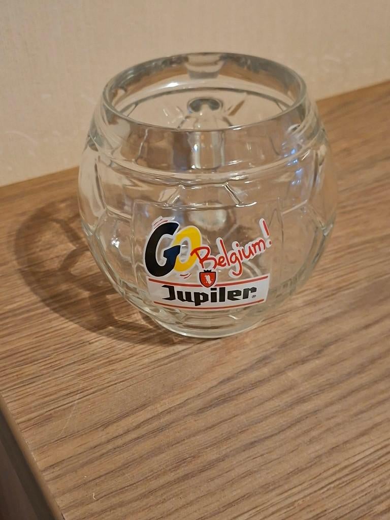 Jupiler "Go Belgium!" bierglas, Ophalen of Verzenden, Zo goed als nieuw, Bierglas