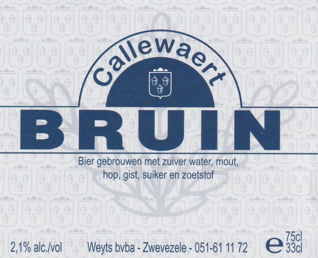 bieretiket België Callewaert : Bruin, Envoi, Comme neuf, Autres types, Autres marques
