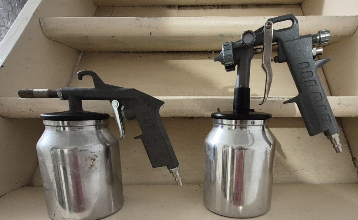 Sandblaster + verfpistool, Ophalen