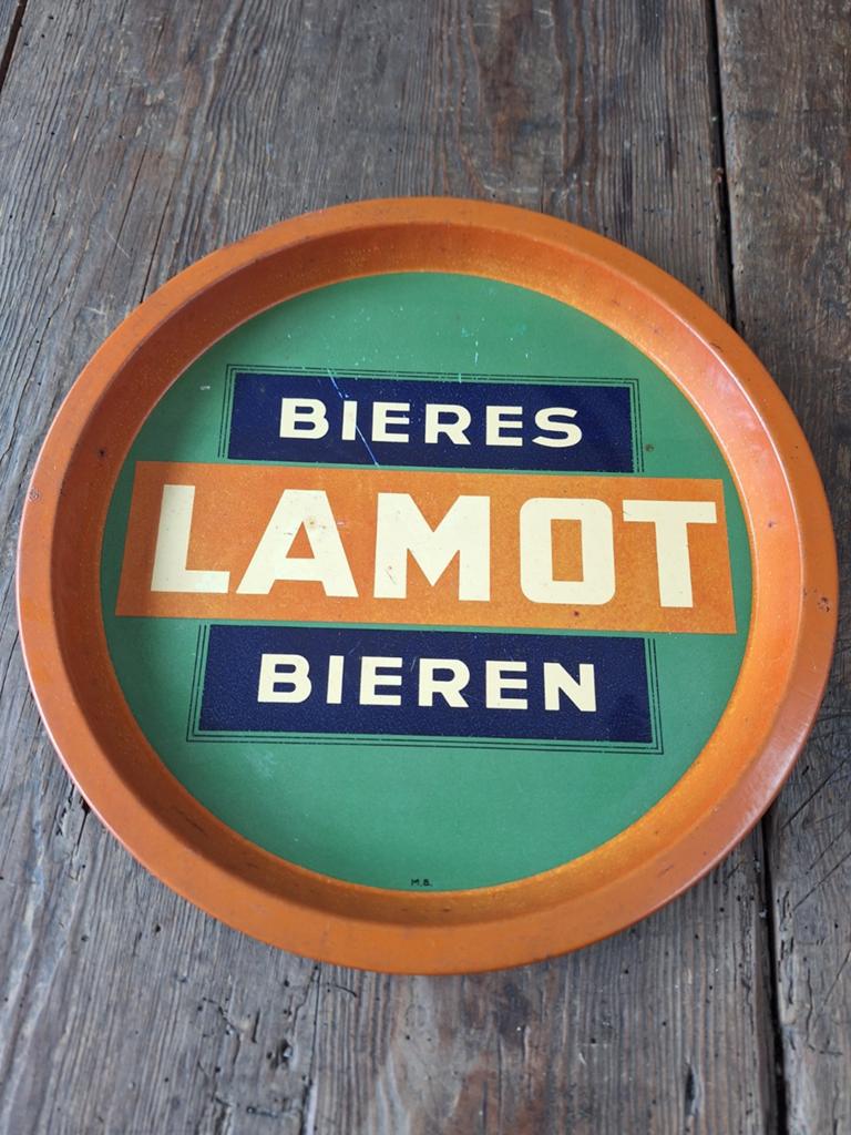 Très ancien plateau à assiettes, brasserie Lamot, Enlèvement ou Envoi