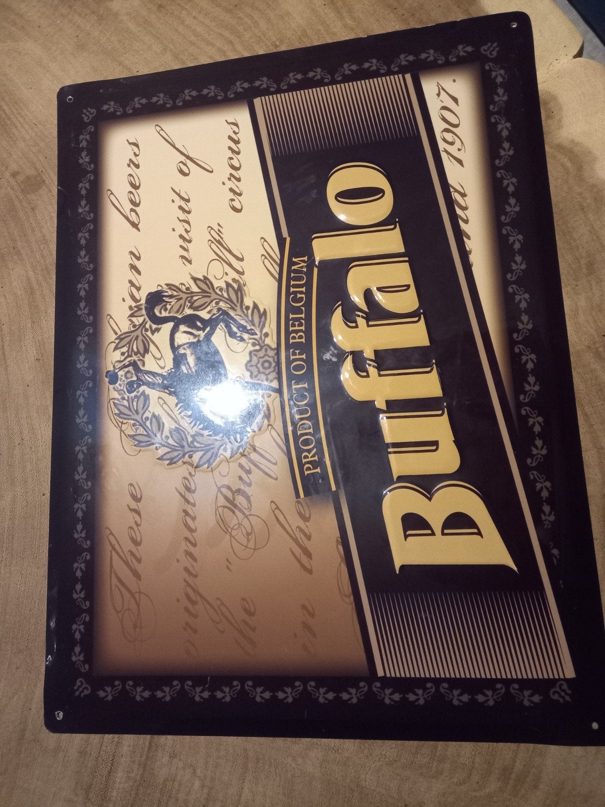 metalen bordje buffalo, Verzamelen, Ophalen, Zo goed als nieuw, Reclamebord