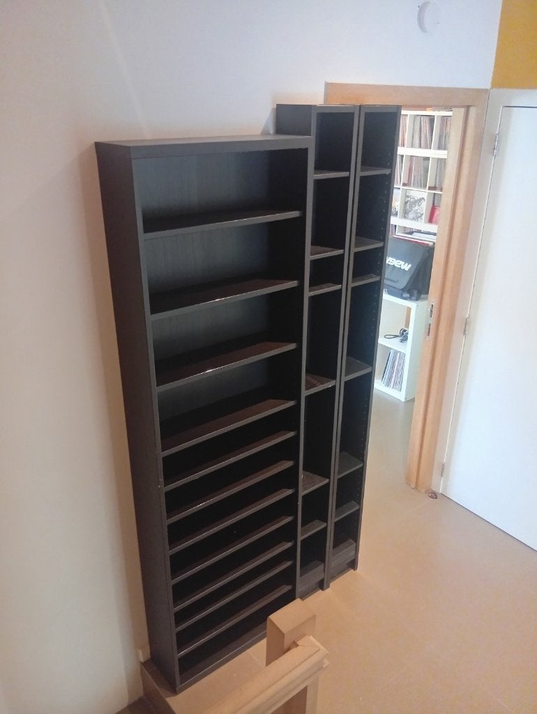 Ikea kasten (zwart, mat), Ophalen, Met plank(en), Gebruikt, 200 cm of meer