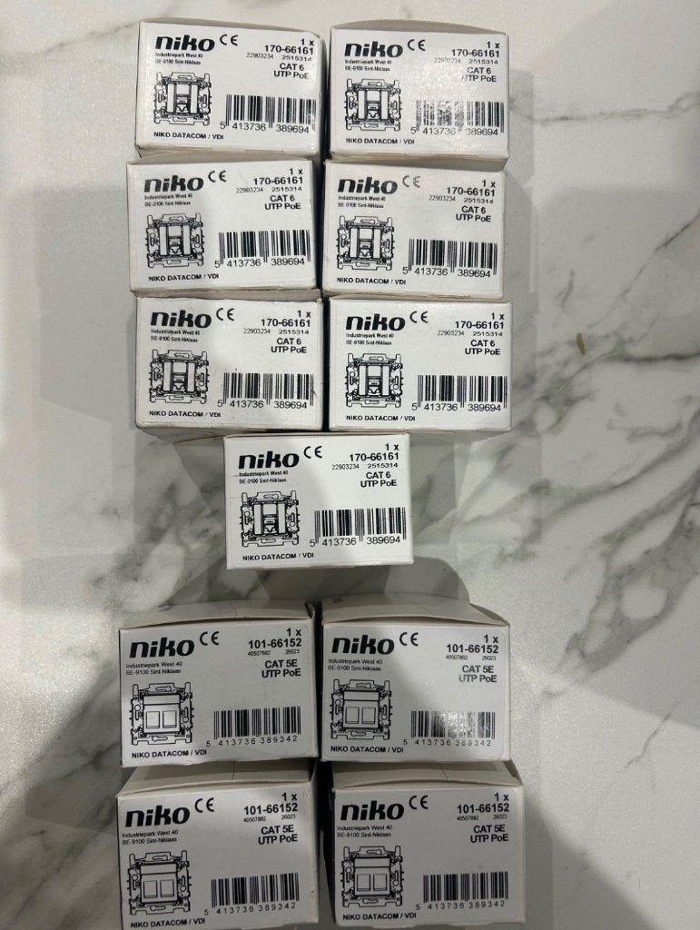 Lot de modules réseau Niko Datacom RJ45 neufs, Enlèvement ou Envoi, Neuf, Autres types