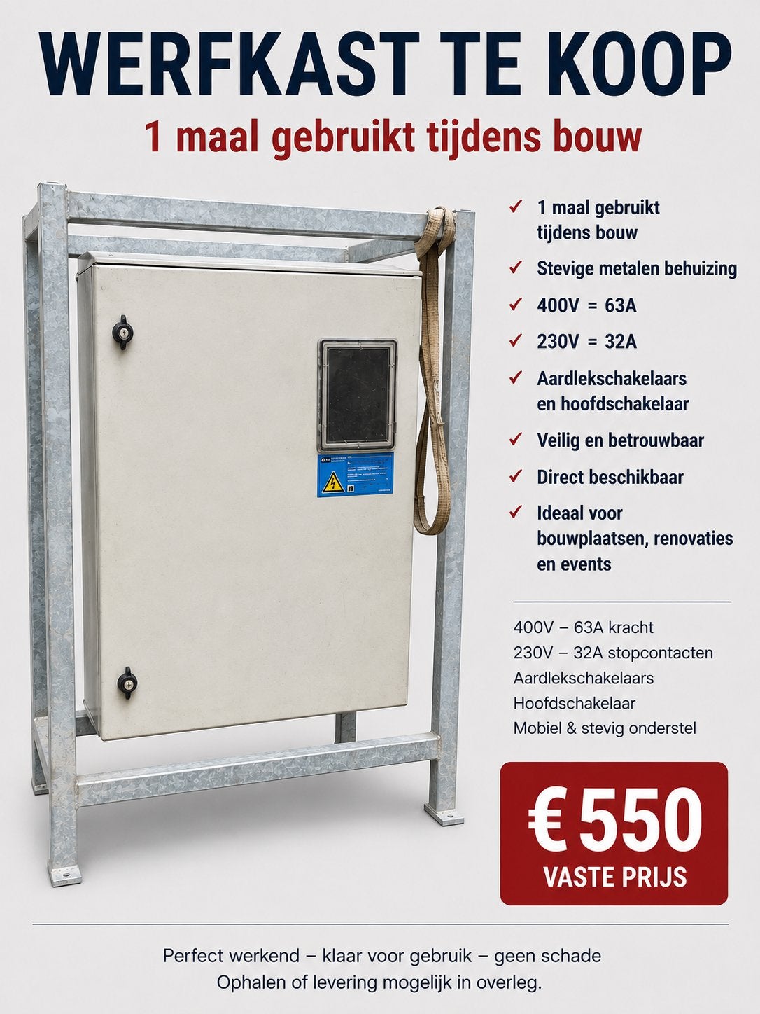 Werfkast 1 maal gebruikt, Doe-het-zelf en Bouw, Elektriciteit en Kabels, Ophalen, Zo goed als nieuw