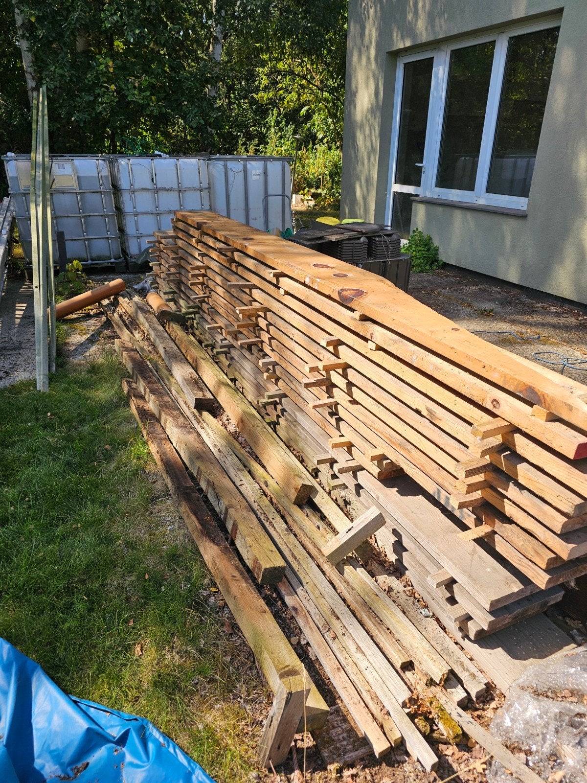 zeer brede planken, Ophalen, Balken