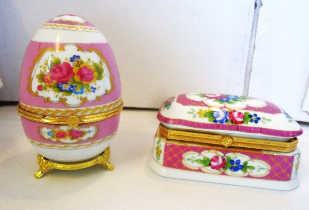Antique Saxe Porcelaine Oeuf & boite Neundorf✨😍💑🎁👌, Enlèvement ou Envoi