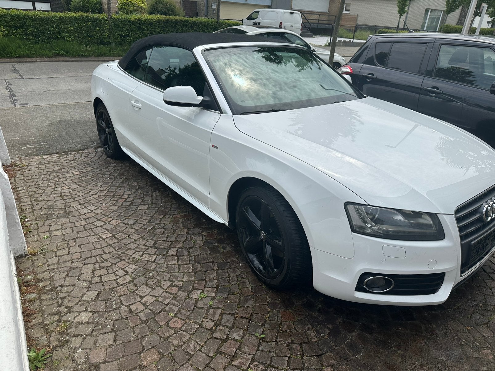 Audi A5 S-line cabriolet benzine euro 5, Auto's, Audi, Zwart, 4 cilinders, Cabriolet, Alcantara