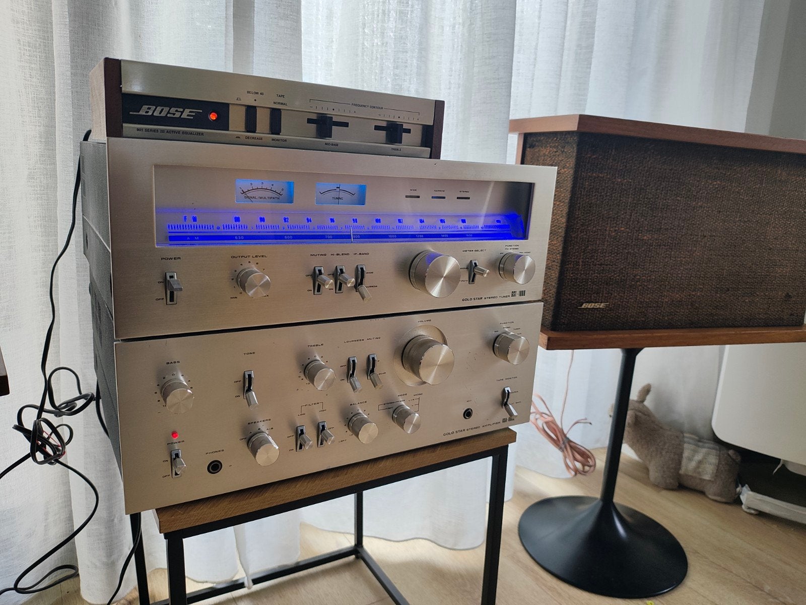 Ensemble Vintage Hi-Fi GoldStar  GSA-8500 + GST 1000, Enlèvement ou Envoi, Utilisé, Autres marques