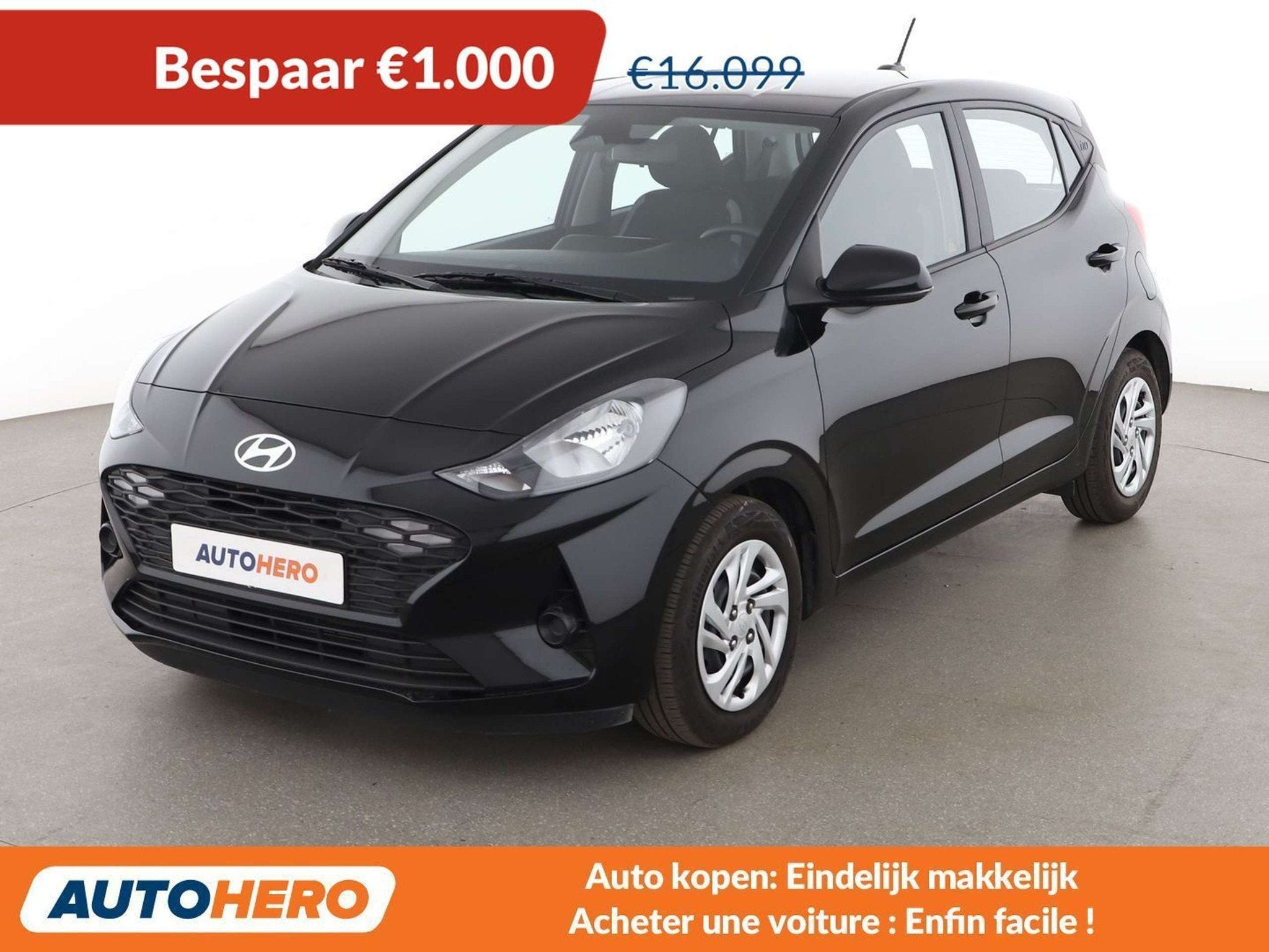 Hyundai i10 1.0 Go (bj 2024, automaat), Auto's, Hyundai, Stof, Gebruikt, Zwart, https://public.car-pass.be/vhr/79e0e65e-c69b-4f2f-ac86-f7fd93b507ae