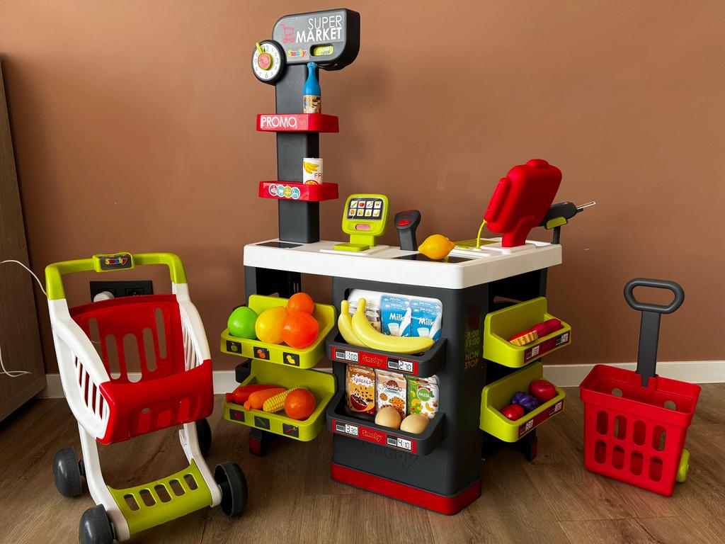 SMOBY supermarkt + winkelkar, Enlèvement, Comme neuf
