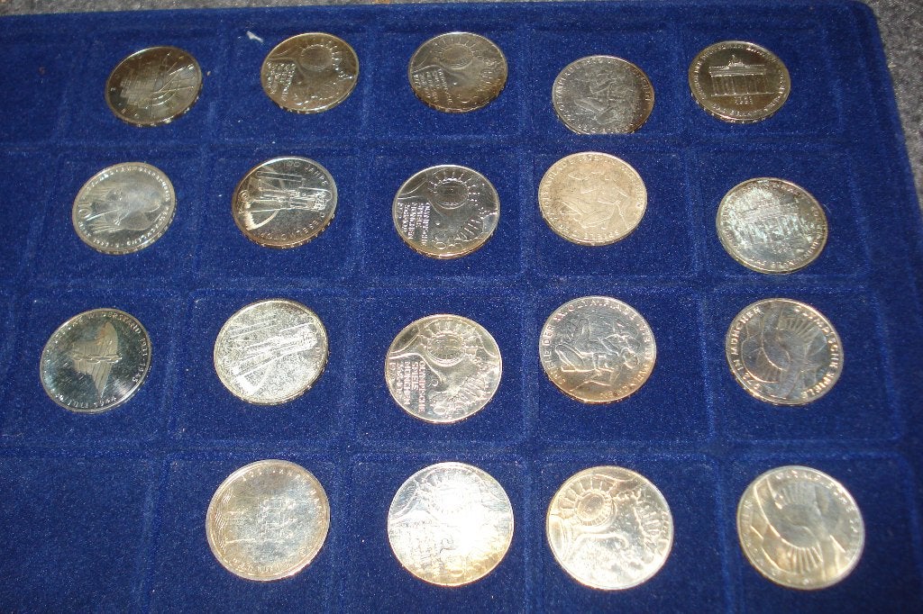 lot 19 pièces de monnaie de 10 mark en argent 294 grammes, Enlèvement ou Envoi, Allemagne, Monnaie en vrac, Argent