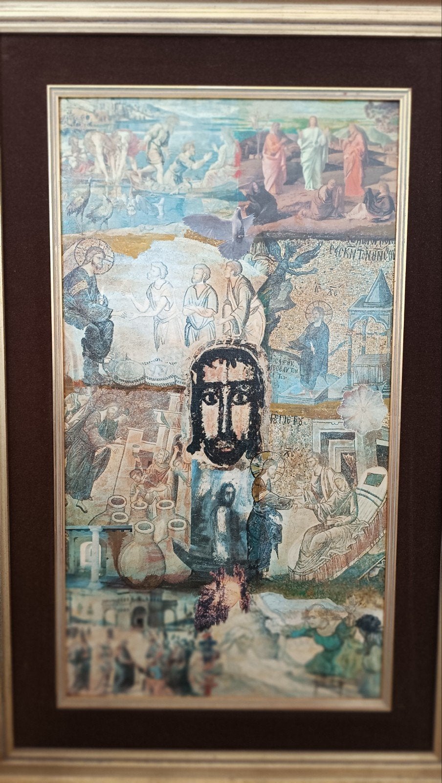 Collage réalisé par The Messiah sur panneau, Encadré, Portrait ou Personnes, Panneau, Enlèvement