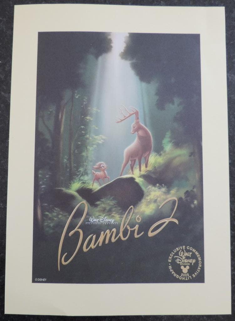 Lithographie Disney Bambi 2 (2005), Enlèvement, Bambi ou Dumbo, Neuf, Image ou Affiche