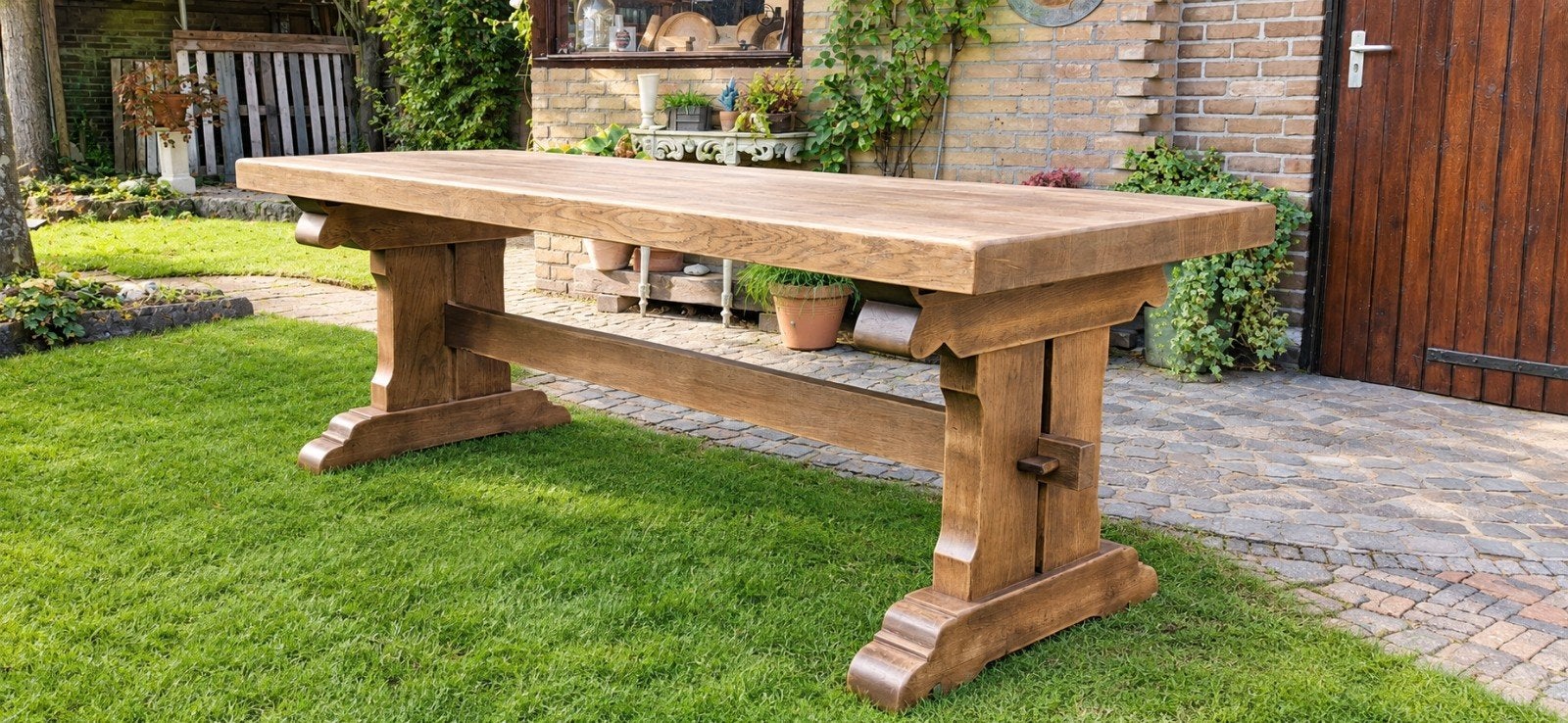 Table à manger en chêne Monastery Table 202x80,5 cm, Landelijk sober stoer, Comme neuf, 50 à 100 cm, Chêne