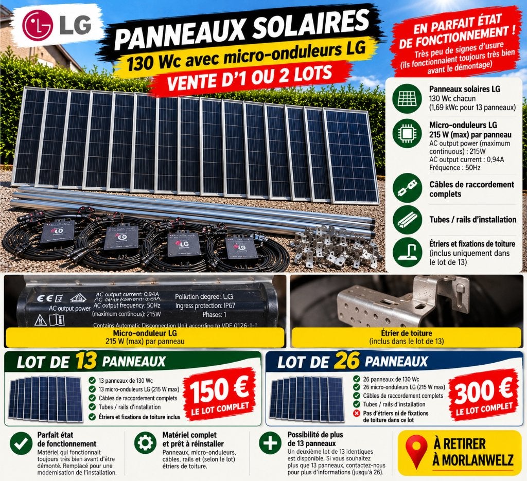 Set van 130 WC-micro-omvormers zonnepanelen, Ophalen, Zo goed als nieuw, Compleet systeem