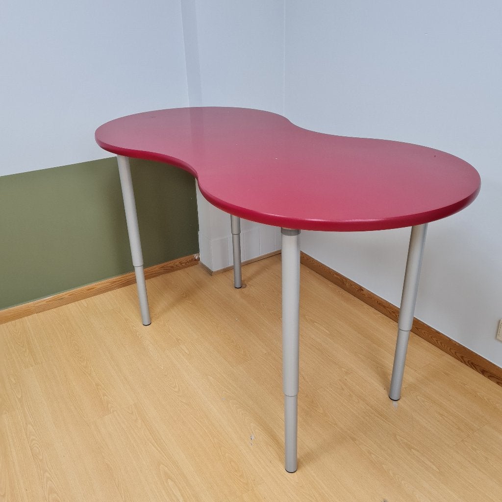 Rode verstelbare tafel, standaard hoogte of hoge werktafel, Huis en Inrichting, Ophalen, In hoogte verstelbaar, Zo goed als nieuw